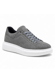 BESKAR BA0547 Bağcıklı Kalın Tabanlı Erkek Sneaker — Gri Süet