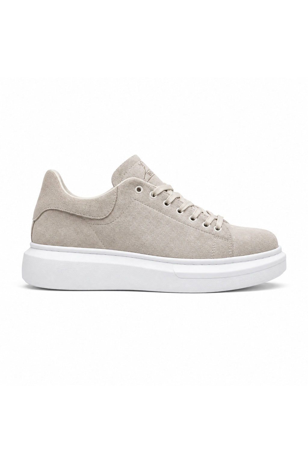 BESKAR BA0547 Krem Süet Görünümlü Bağcıklı Kalın Tabanlı Erkek Sneaker — görsel 3