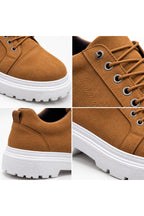 BESKAR BA0245 Taba Süet Görünümlü Esnek Bağcıklı Yüksek Tabanlı Erkek Sneaker — görsel 6