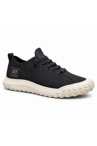 BESKAR BA0248 Esnek Bağcıklı Erkek Günlük Sneaker — Siyah – Bej Taban