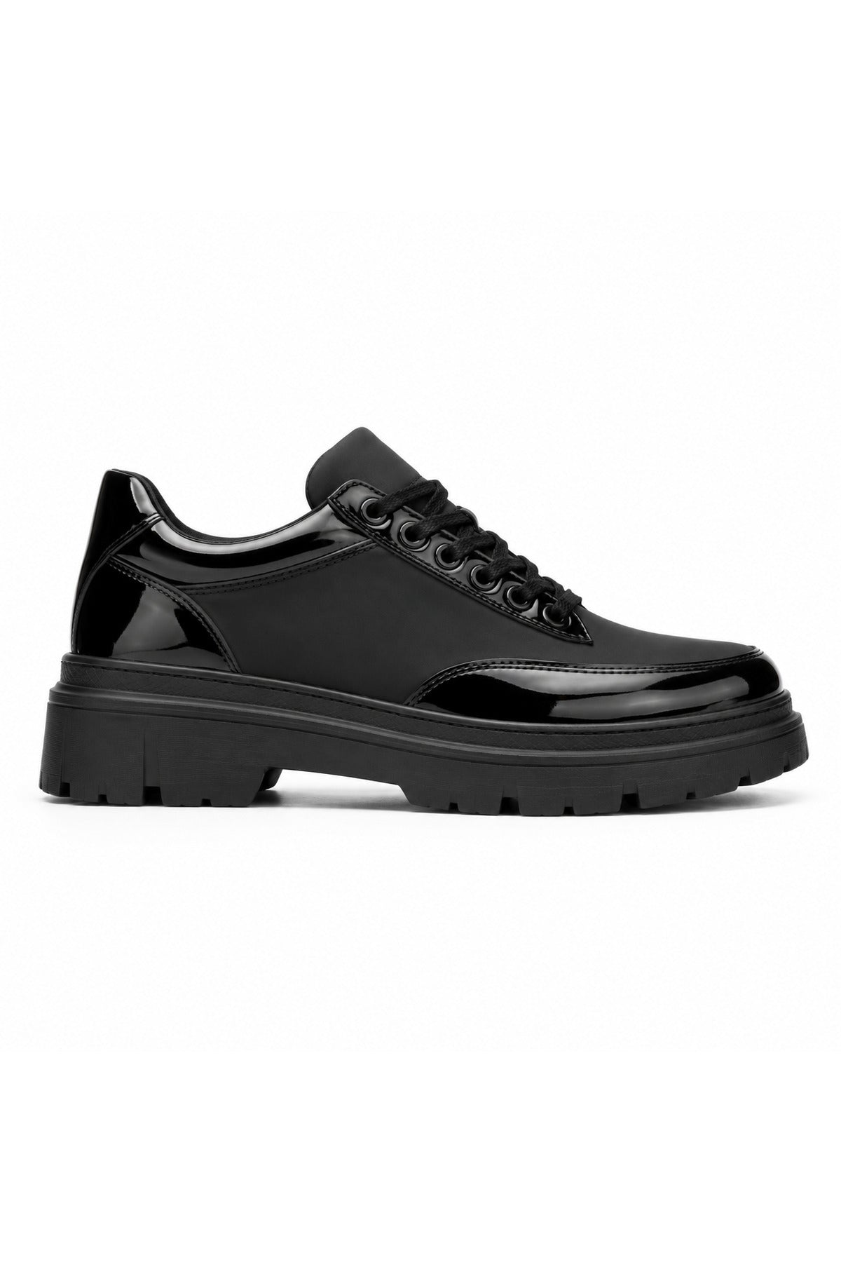 BESKAR BA0243 Kömür Rugan Paraşüt Detaylı Bağcıklı Erkek Sneaker — görsel 3