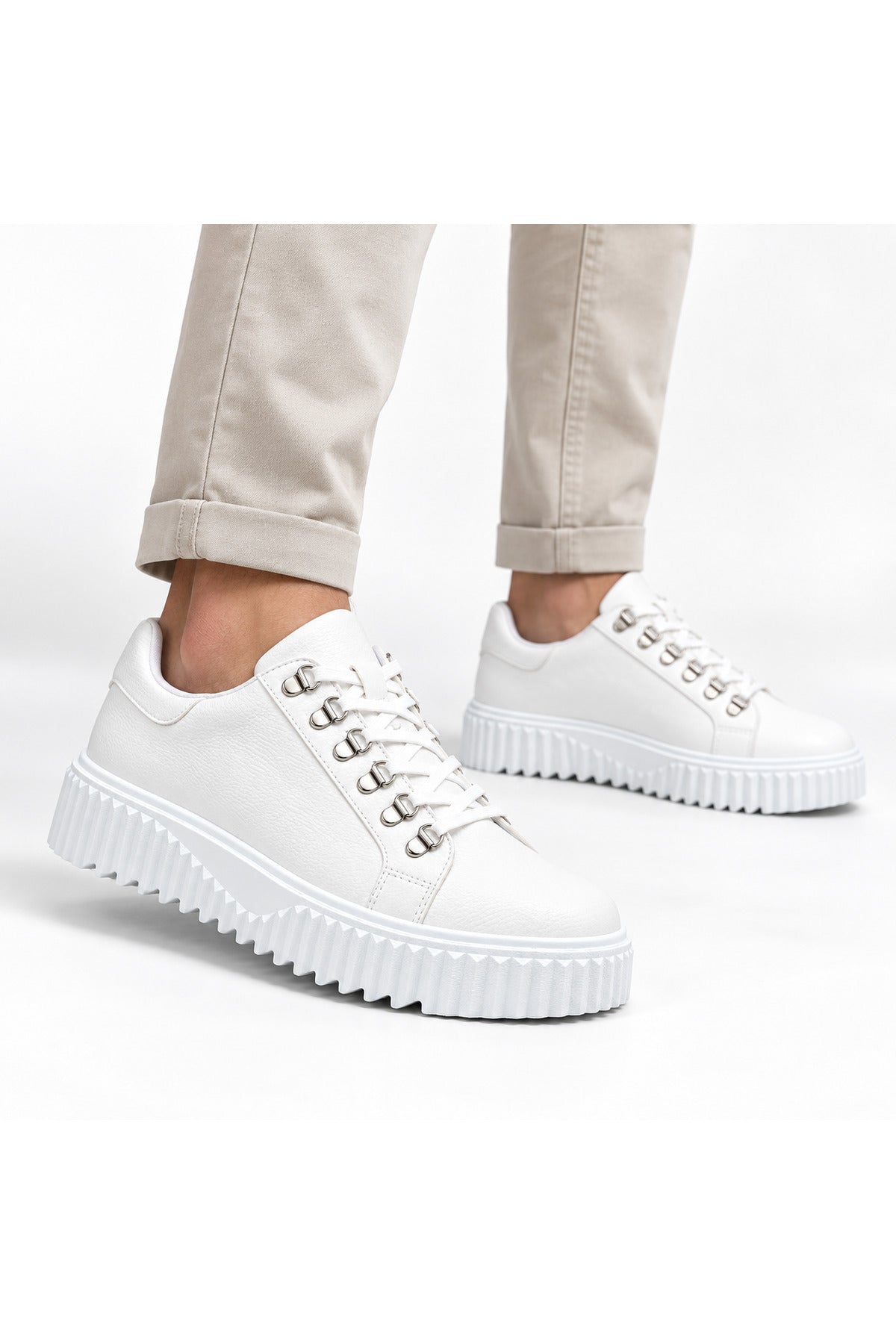 BESKAR BA0505 Beyaz Bilekli Erkek Günlük Sneaker Ayakkabı — görsel 2