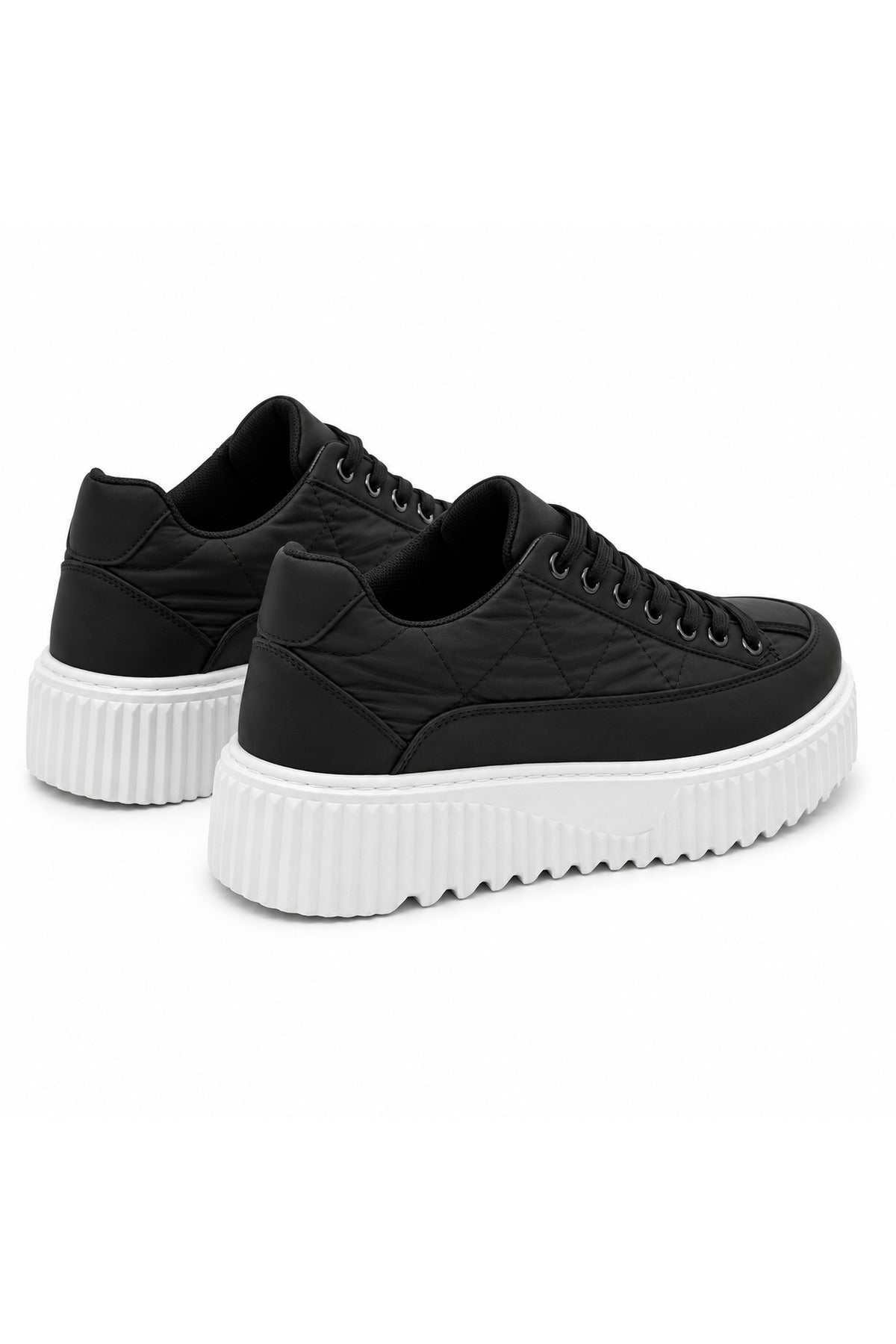 BESKAR BA0801 Siyah Beyaz Paraşüt Kumaş Detaylı Erkek Sneaker — görsel 5