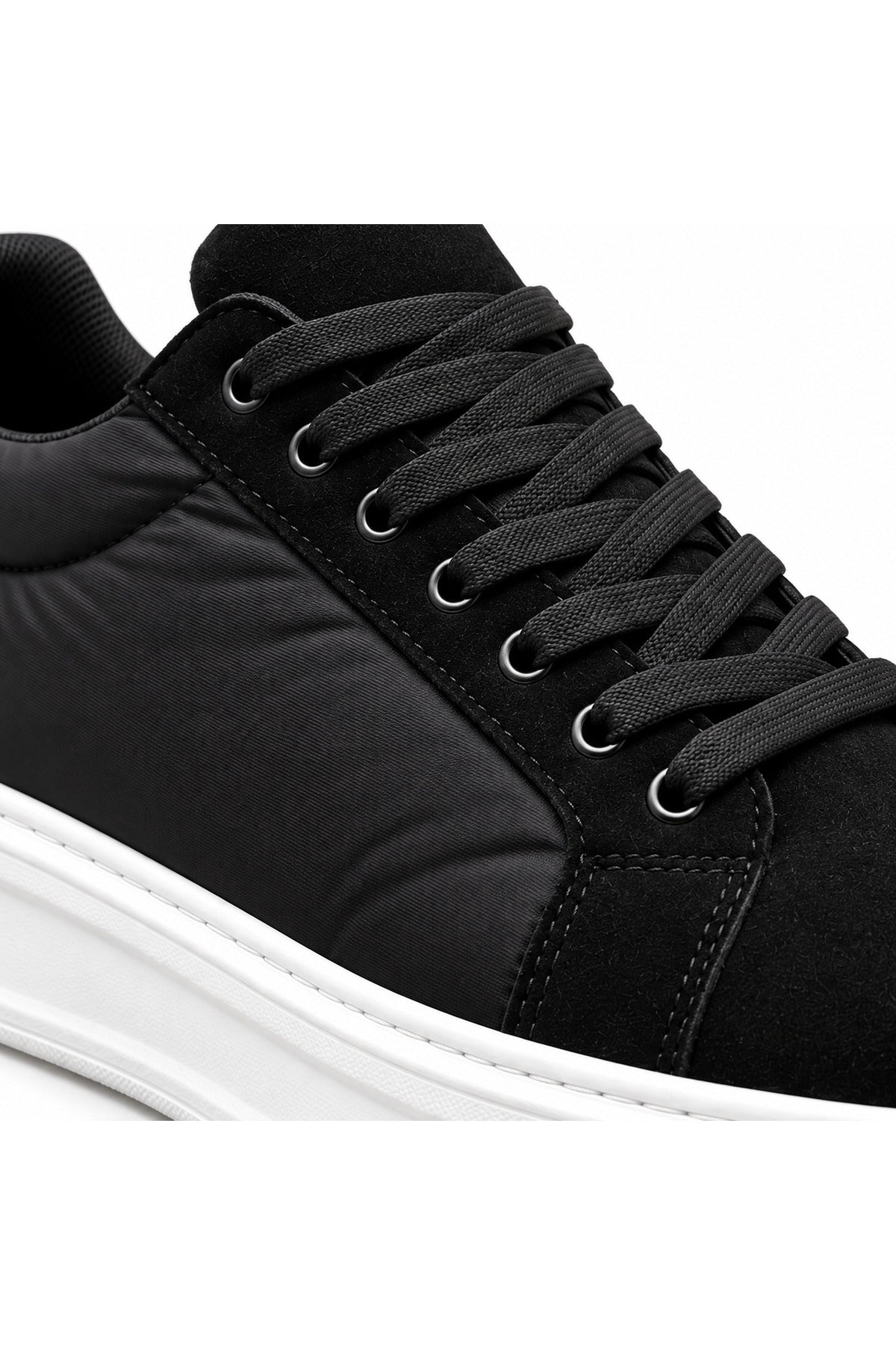 BESKAR KB 046 Siyah Beyaz Taban Paraşüt Kumaş Detaylı Erkek Sneaker — görsel 6