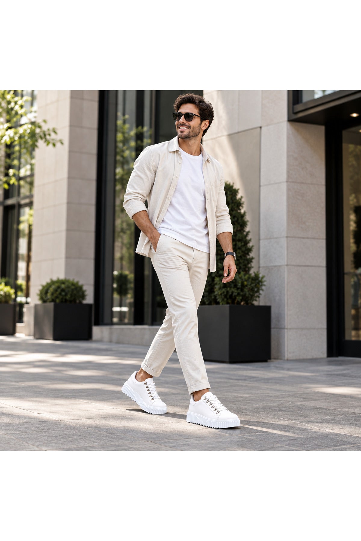 BESKAR BA0505 Beyaz Bilekli Erkek Günlük Sneaker Ayakkabı — görsel 7