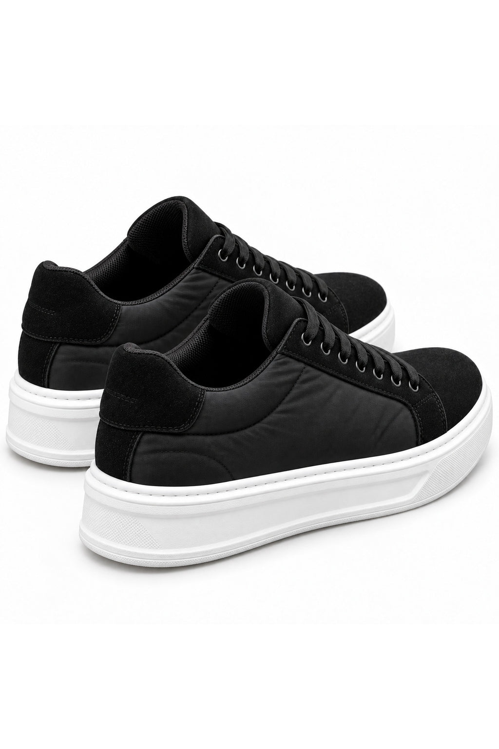 BESKAR KB 046 Siyah Beyaz Taban Paraşüt Kumaş Detaylı Erkek Sneaker — görsel 7