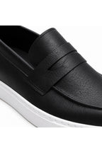 BESKAR BA0580 Siyah Cilt Beyaz Taban Kuşaklı Kalın Tabanlı Erkek Loafer Ayakkabı — görsel 4