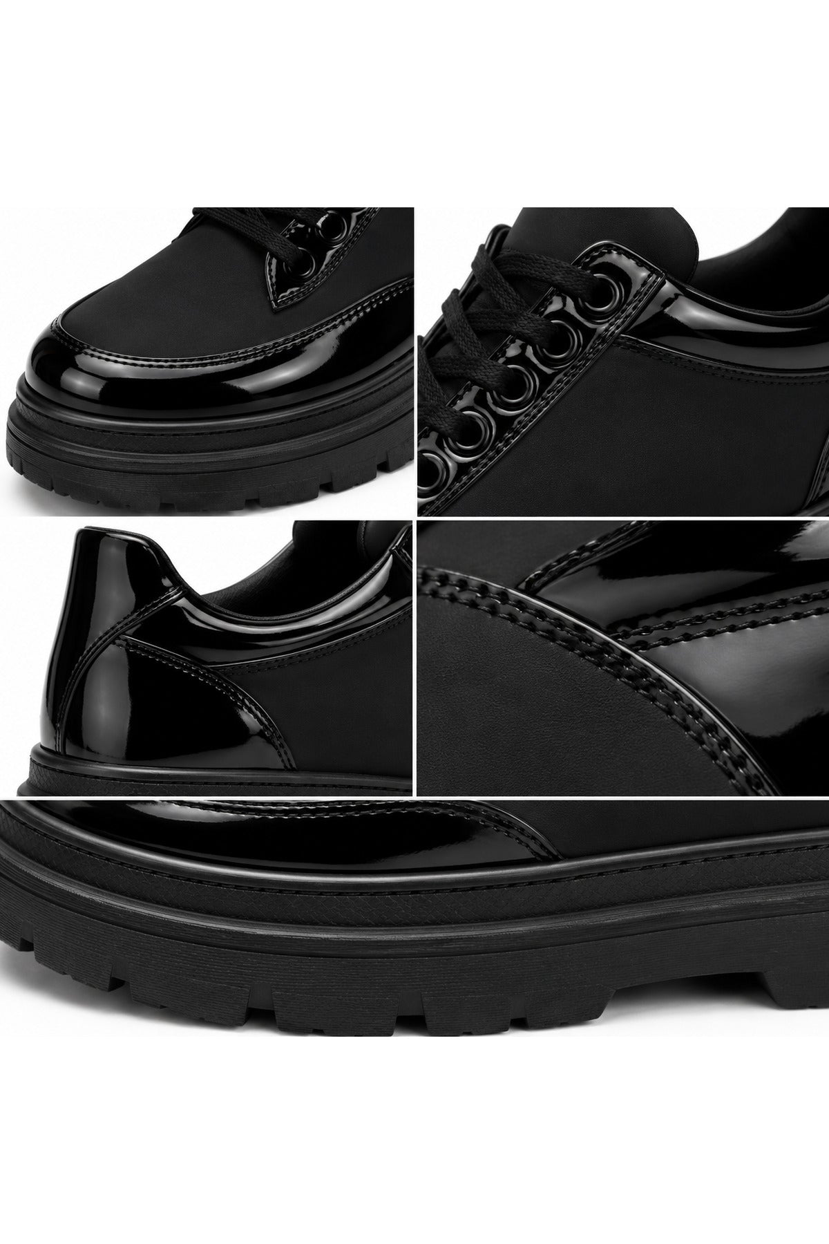 BESKAR BA0243 Kömür Rugan Paraşüt Detaylı Bağcıklı Erkek Sneaker — görsel 6