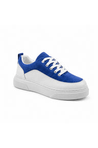 BESKAR KB X12 Erkek Günlük Sneaker Ayakkabı — Beyaz – Saks