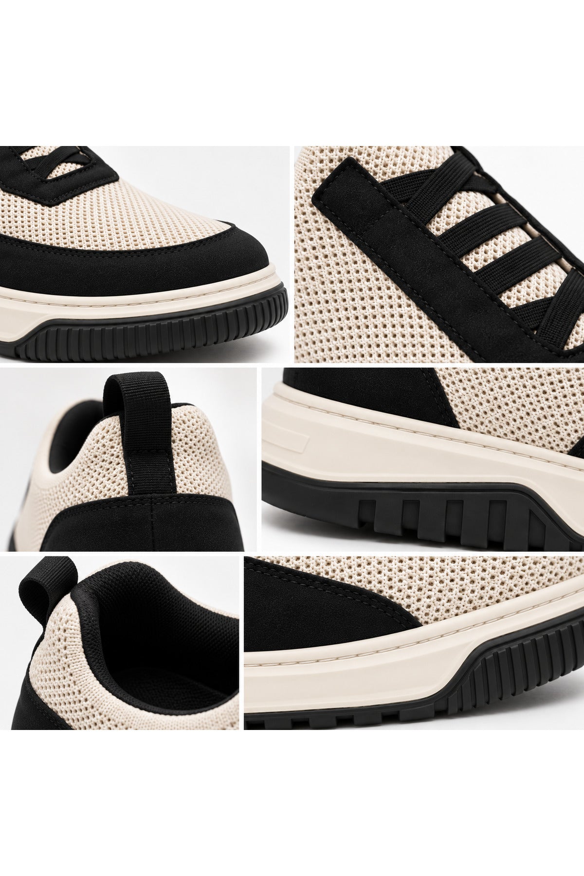 BESKAR BA0911 Bej Siyah Triko Erkek Günlük Sneaker Ayakkabı — görsel 6