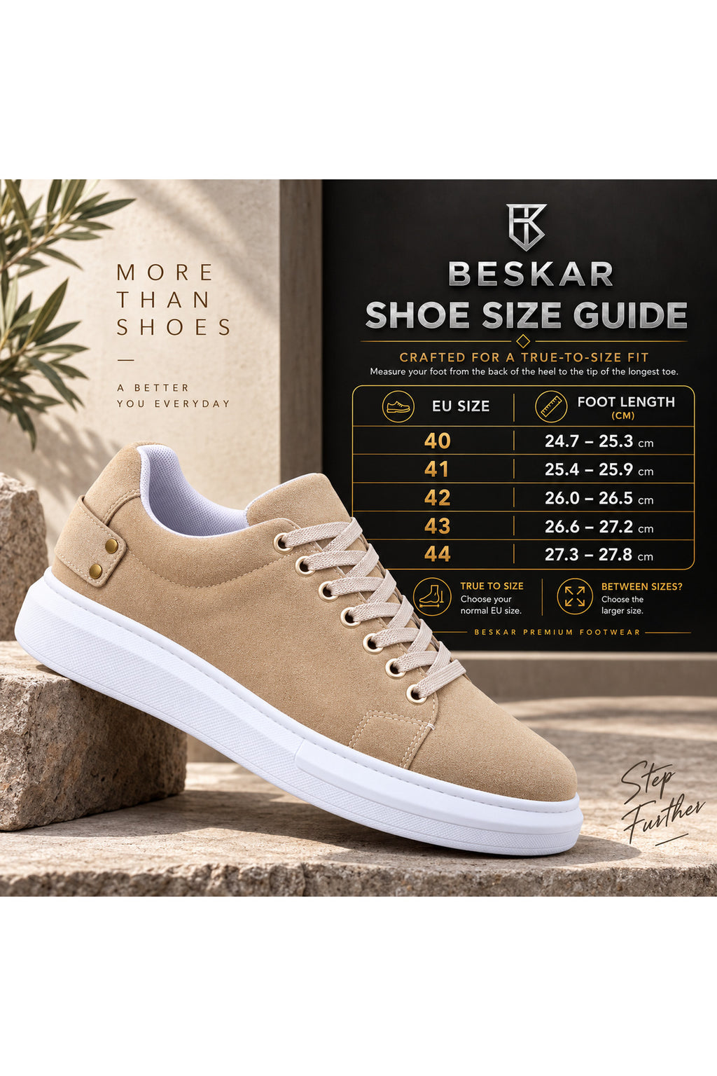 BESKAR KB 047 Bej Süet Görünümlü Erkek Günlük Sneaker Ayakkabı — görsel 8