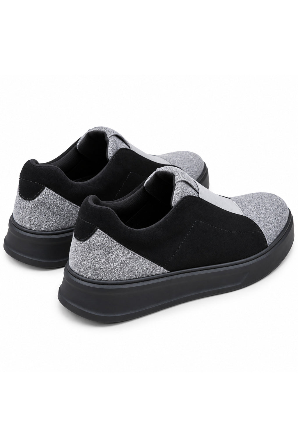 BESKAR KB 007 Siyah Gri Tek Bant Cırtlı Erkek Günlük Sneaker — görsel 5
