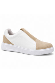 BESKAR KB 007 Tek Bant Cırtlı Erkek Günlük Sneaker — Beyaz – Bej