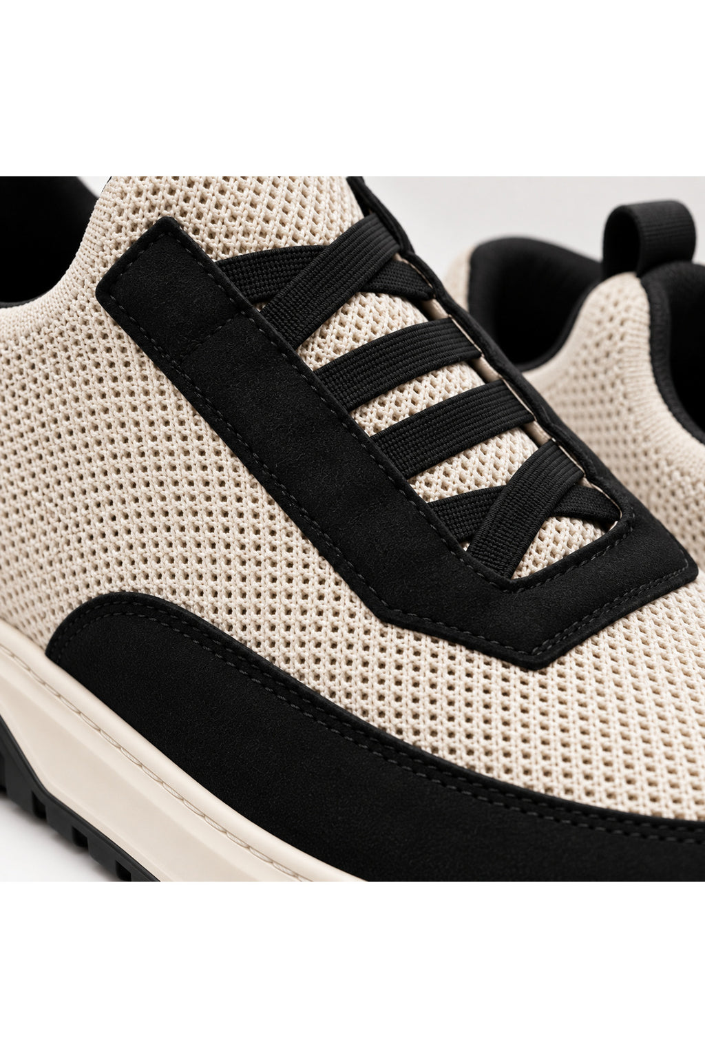 BESKAR BA0911 Bej Siyah Triko Erkek Günlük Sneaker Ayakkabı — görsel 4