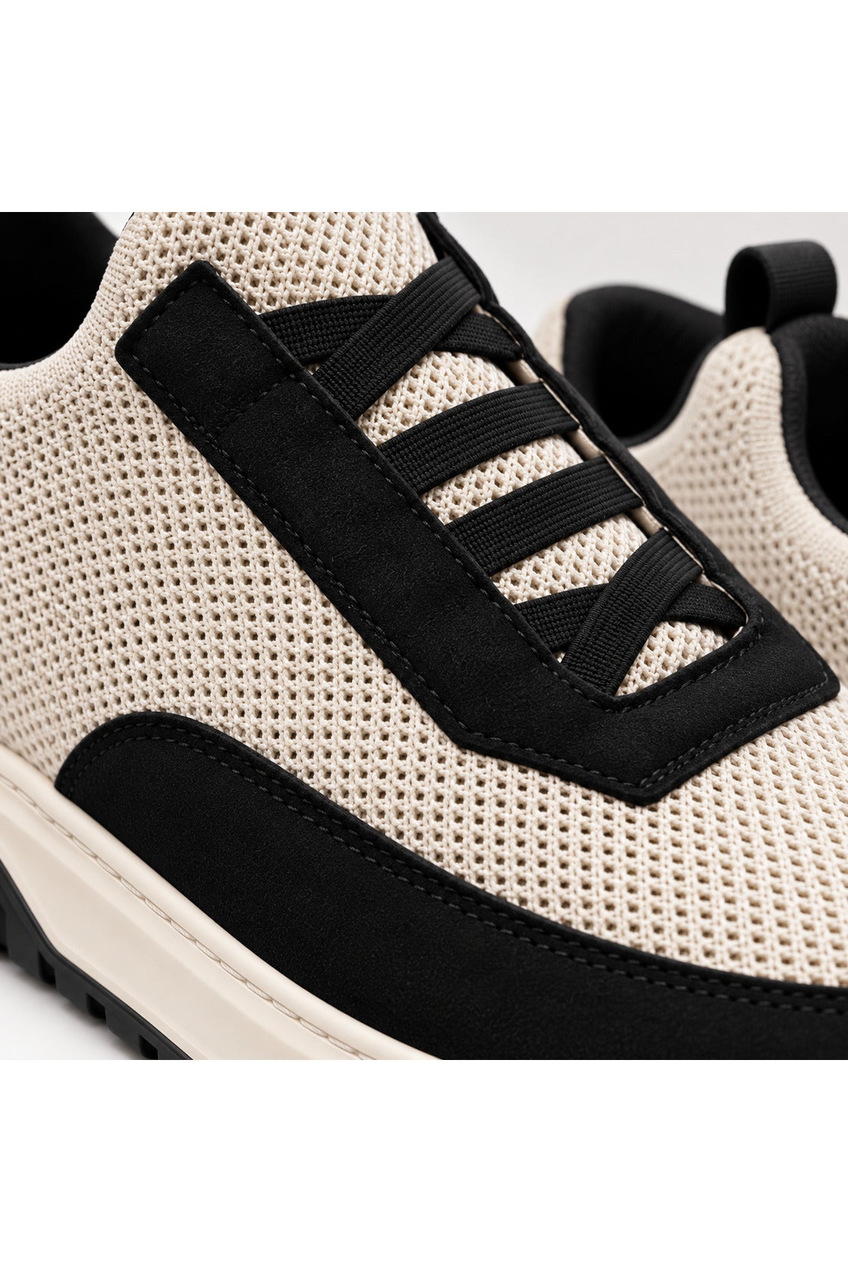 BESKAR BA0911 Bej Siyah Triko Erkek Günlük Sneaker Ayakkabı — görsel 4