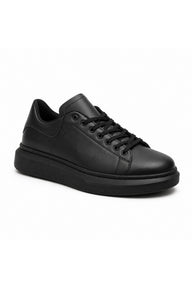 BESKAR BA0547 Bağcıklı Kalın Tabanlı Erkek Sneaker — Kömür