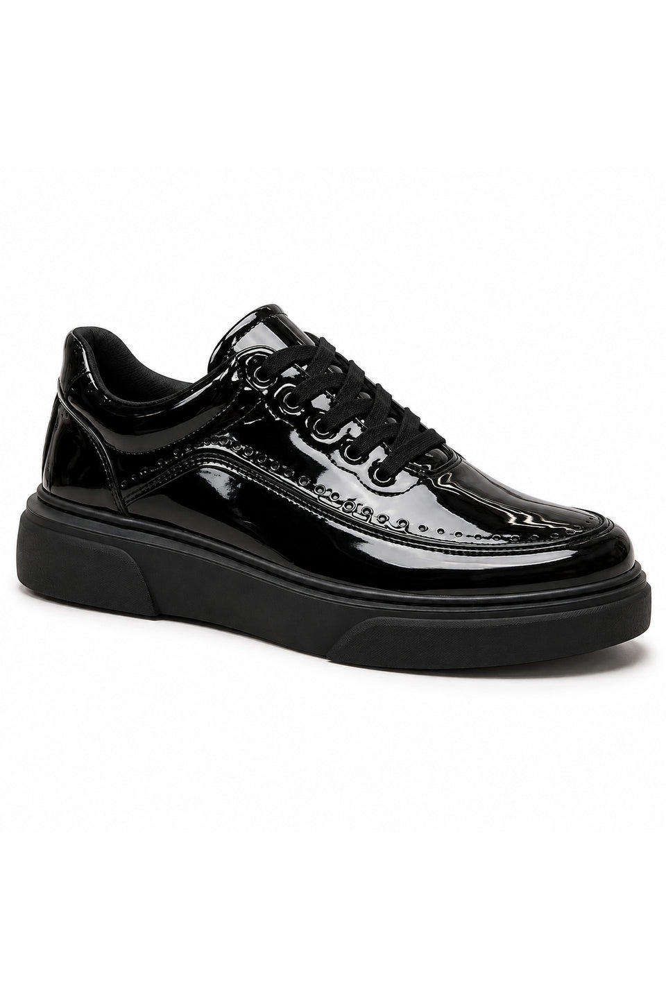 BESKAR KB X12 Kömür Rugan Erkek Günlük Sneaker Ayakkabı