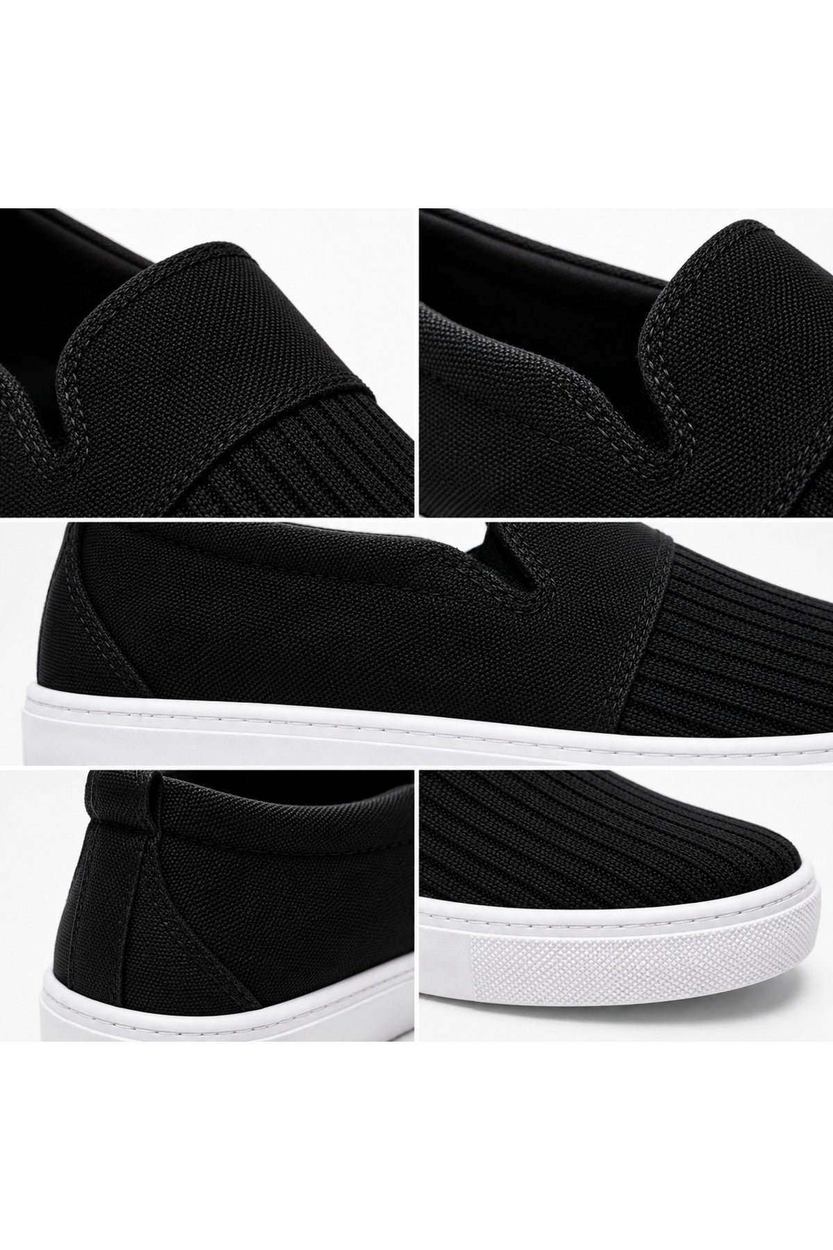 BESKAR KB 114 Siyah Bağcıksız Triko Erkek Günlük Sneaker — görsel 6