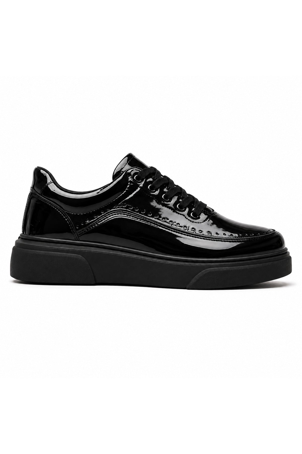 BESKAR KB X12 Kömür Rugan Erkek Günlük Sneaker Ayakkabı — görsel 3