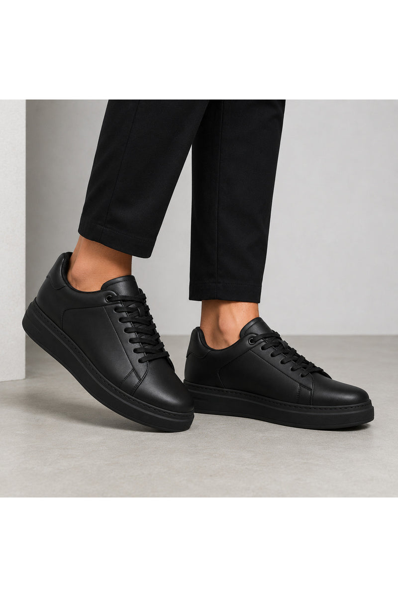 BESKAR KB B2 Kömür Cilt Erkek Günlük Sneaker Ayakkabı
