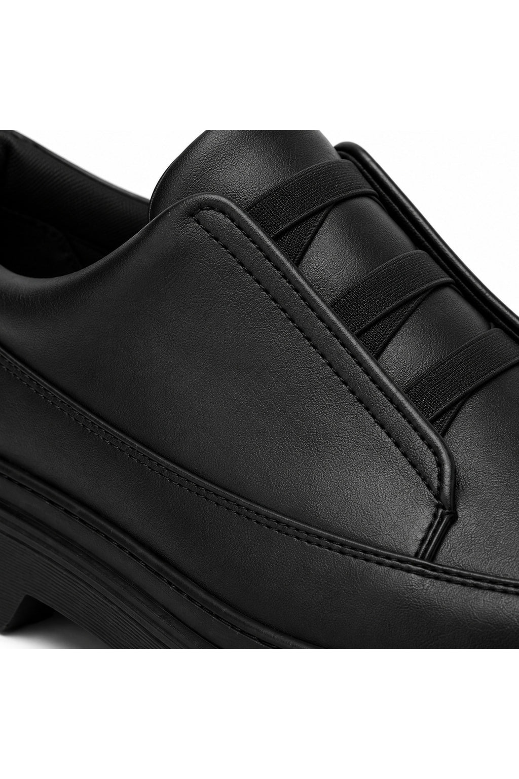 BESKAR KB 703 Kömür Cilt Bağcıksız Lastikli Erkek Günlük Sneaker — görsel 4