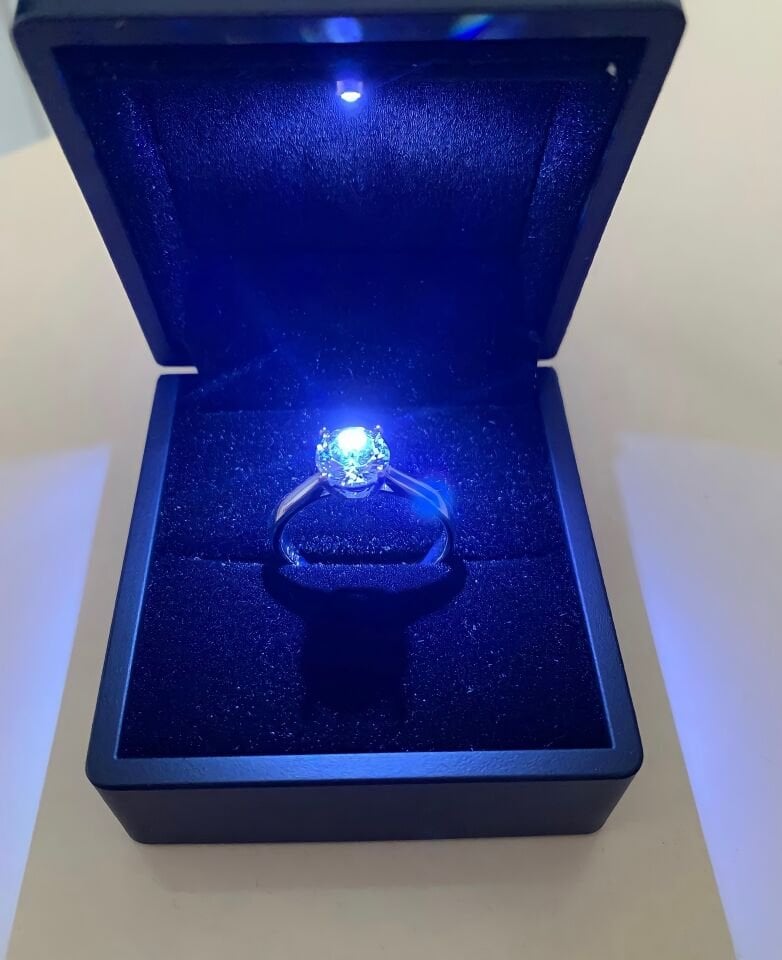 BESKAR 925 Ayar Gümüş Elmas Montür Laboratuvar Pırlantası 2.00 Karat Tektaş Yüzük 10