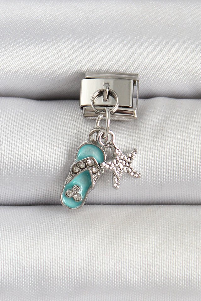 316L Çelik Gümüş Renk Tatil Konspet Nomination Charm