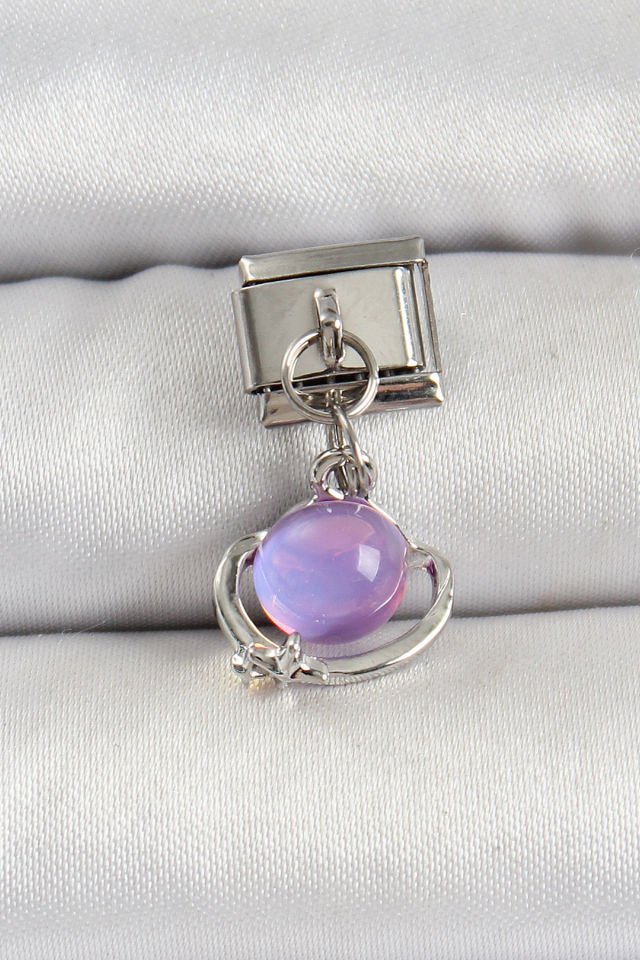 316L Çelik Gümüş Renk Ay Taşı Model Nomination Charm