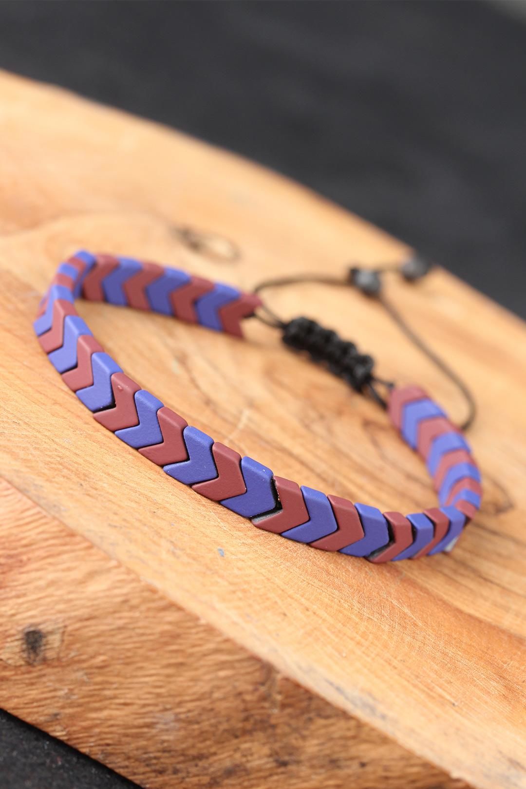 Mor Taşlı Erkek Bileklik