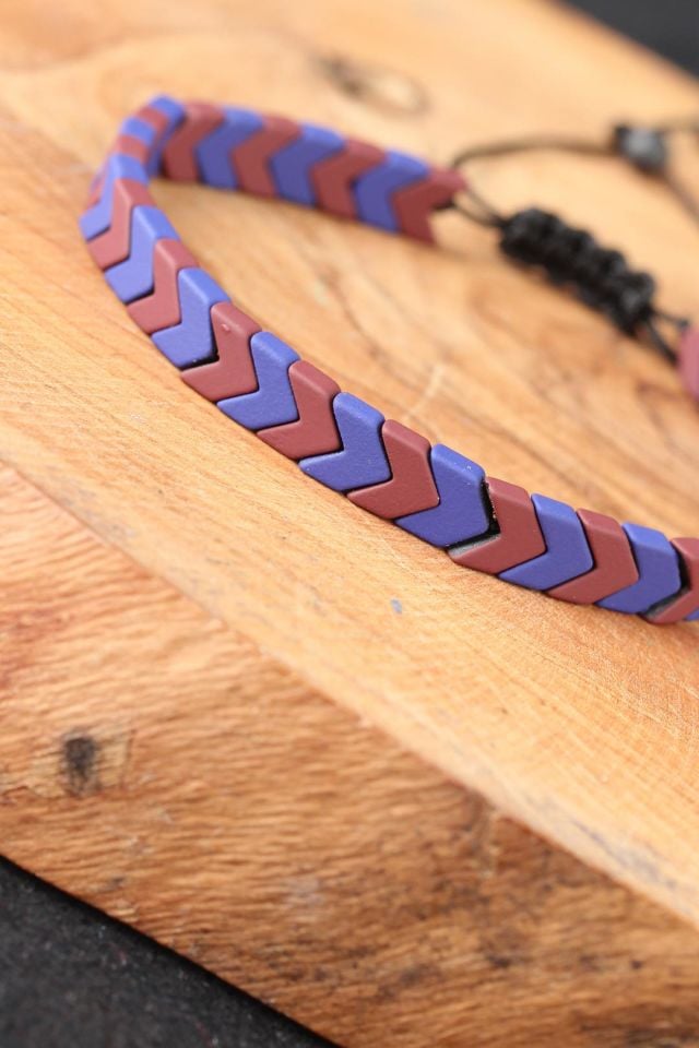 Mor Taşlı Erkek Bileklik