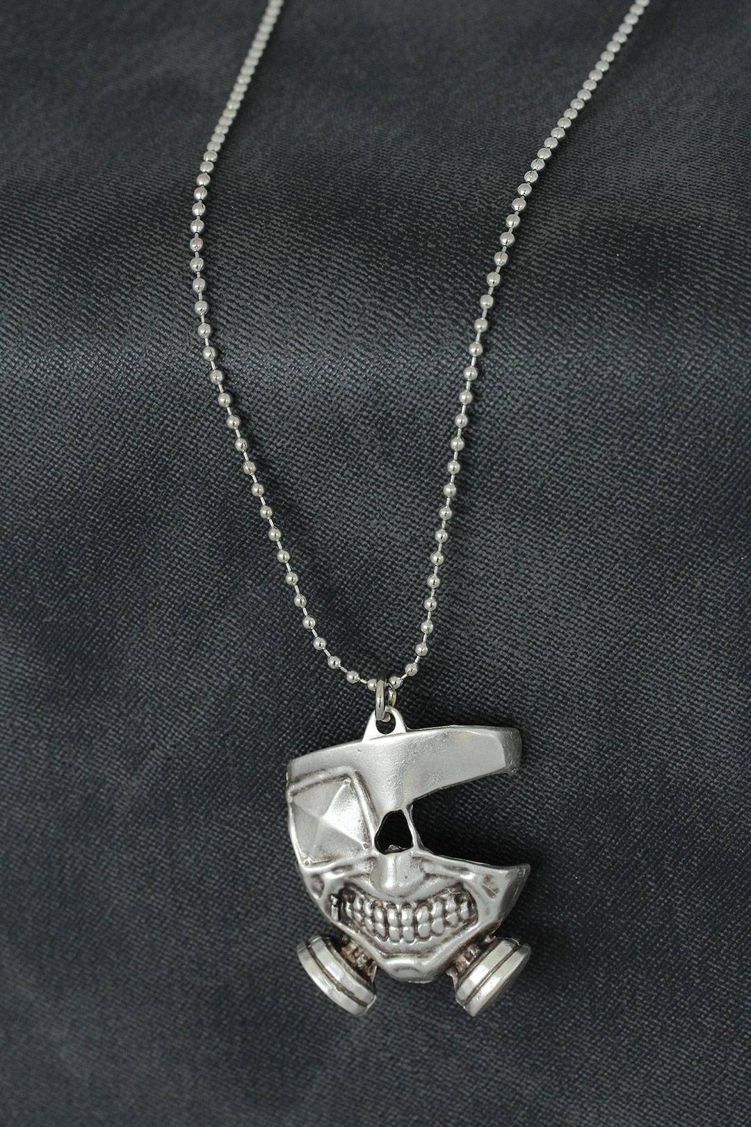 Maske Figürlü Metal Erkek Kolye