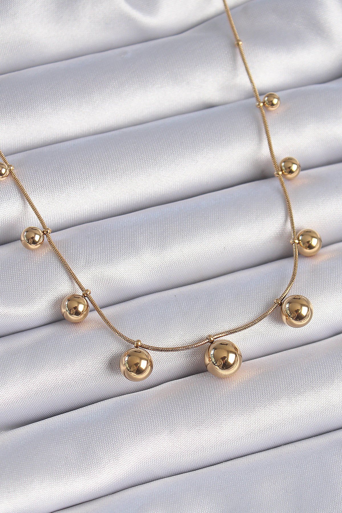 Kadın Gold Top Kolye – Minimalist 316L Çelik Tasarım