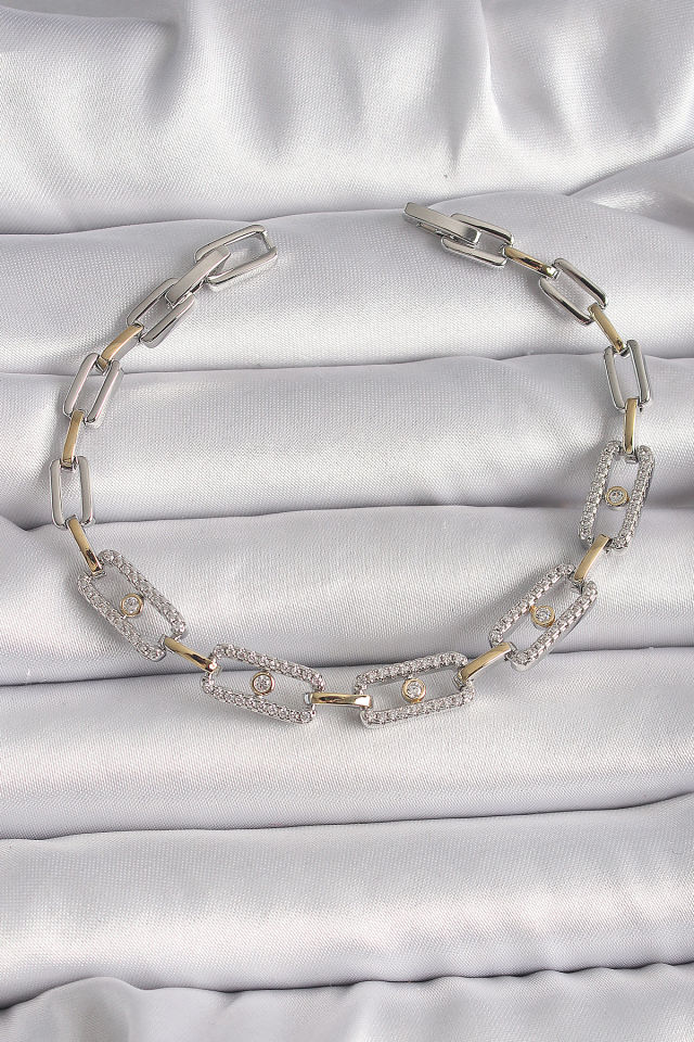 Pirinç Mix Renk Zirkon Taşlı Messika Model VIP Seri Kadın Bileklik