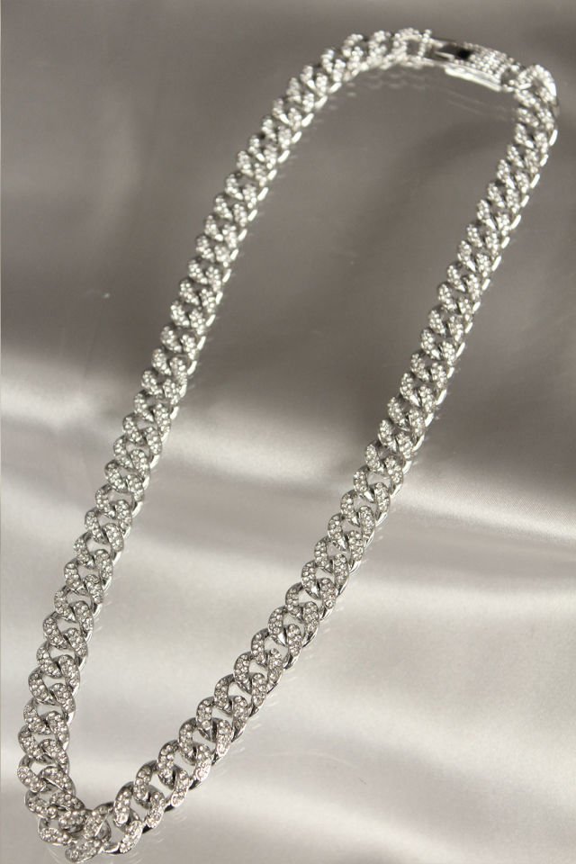 Zirkon Taş Kaplama Gümüş Renk Çelik Kadın Kolye