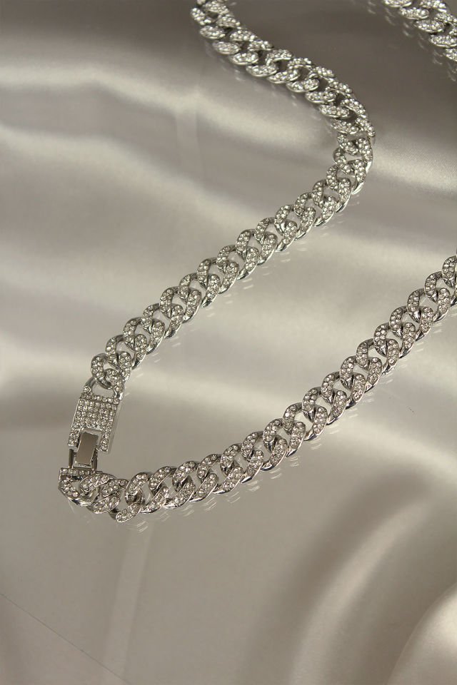 Zirkon Taş Kaplama Gümüş Renk Çelik Kadın Kolye