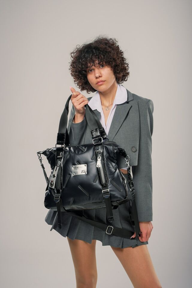 Tiven Siyah Cilt Omuz Ve Kol Çantası