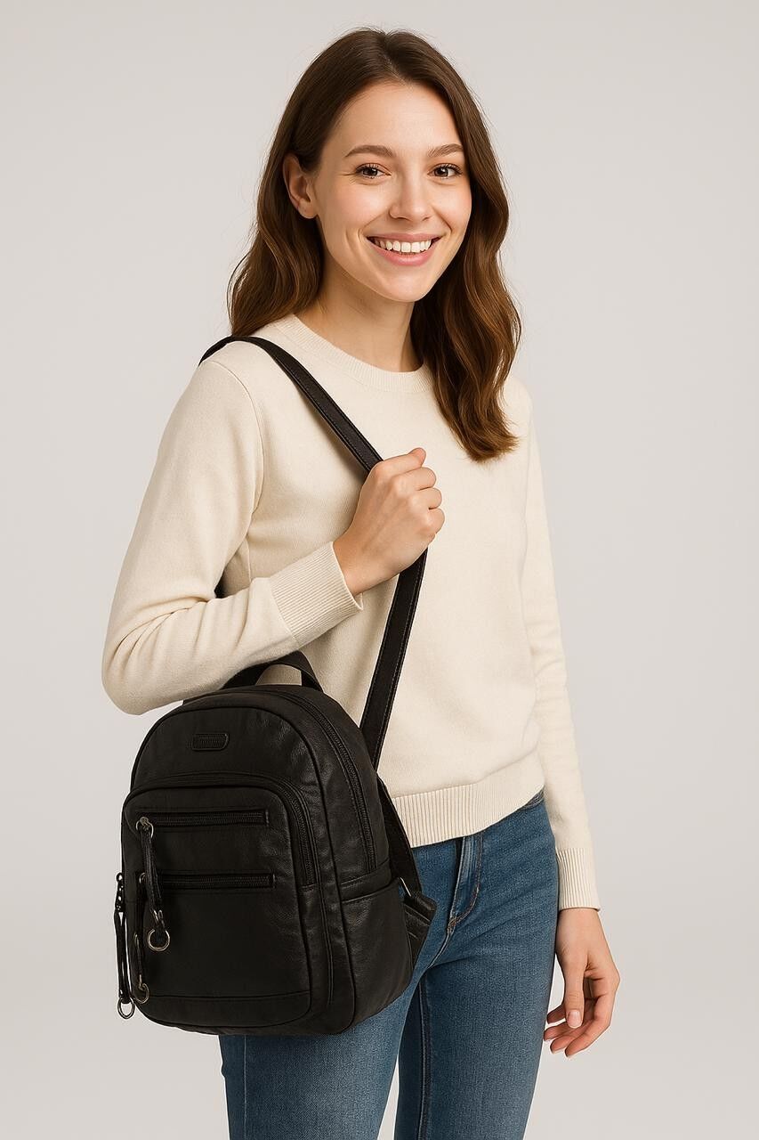 Owert Siyah Cilt Sırt Çantası