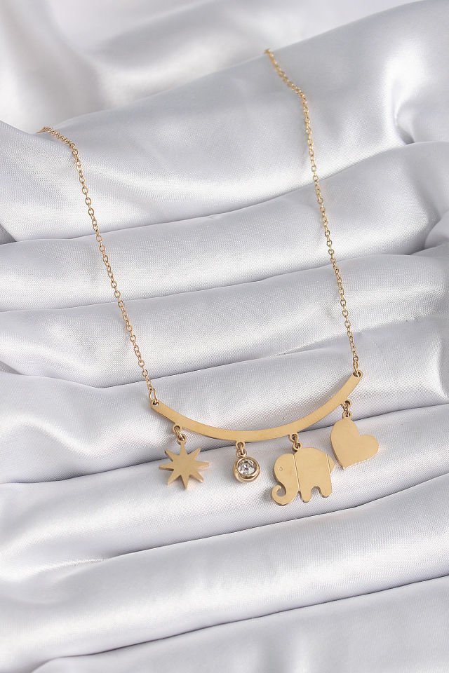 Gold Fil Figür Kolye