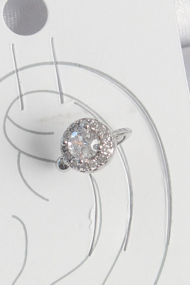 Pirinç Gümüş Renk Zirkon Taşlı Kadın Kıkırdak Model Küpe