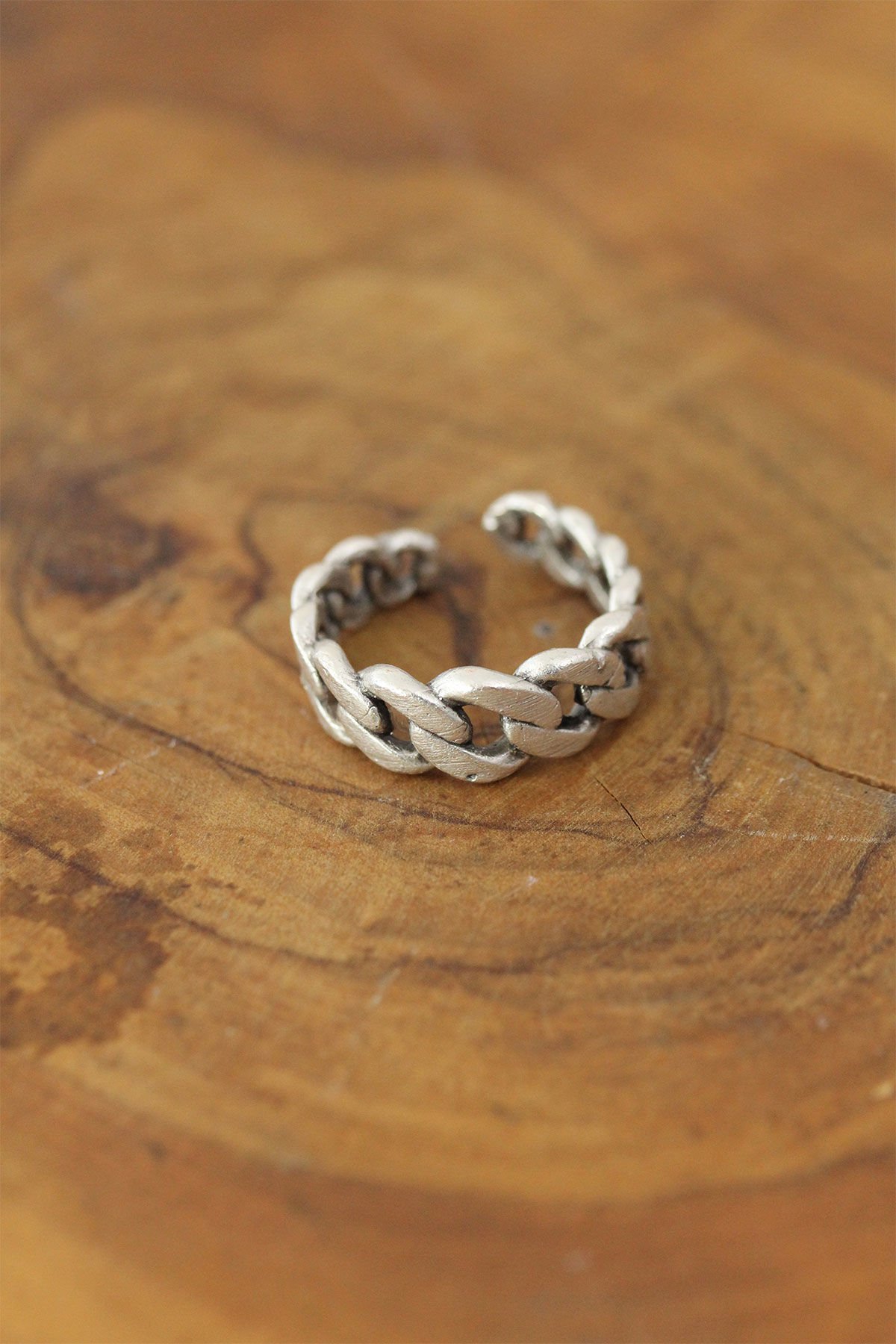 Zincir Model Metal Ayarlanabilir Erkek Yüzük