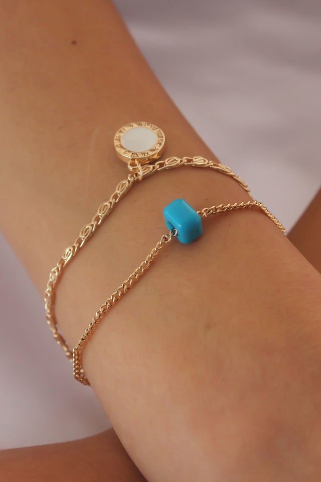 Gold Renk 2'li Kadın Bileklik