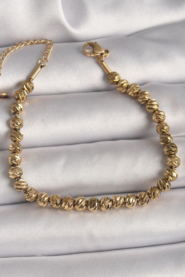 316L Çelik Gold Renk Dorika Model Kadın Bileklik