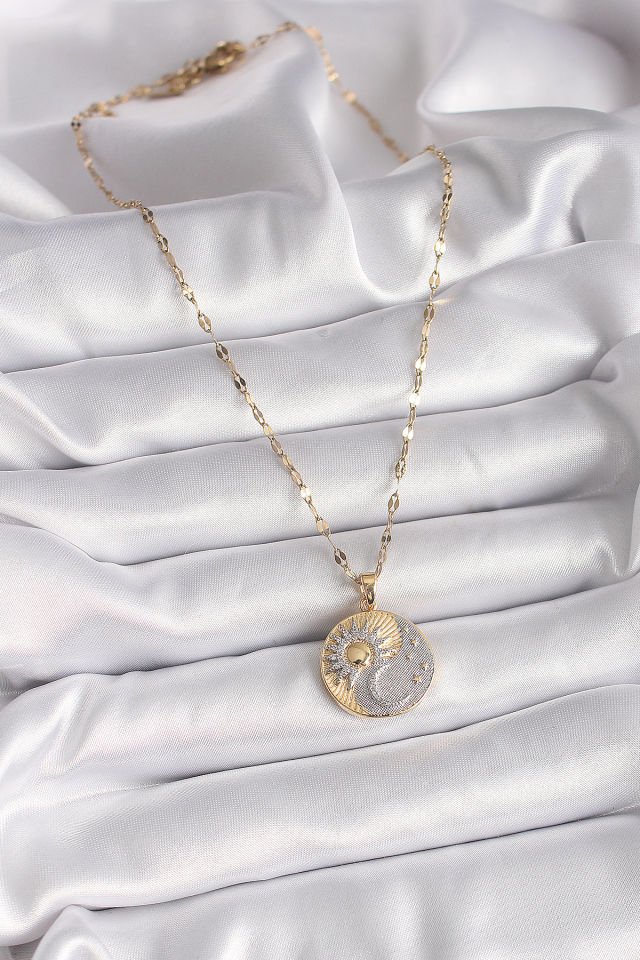 Mix Renk Zirkon Gün Doğumu Batımı Kolye - 316L Çelik